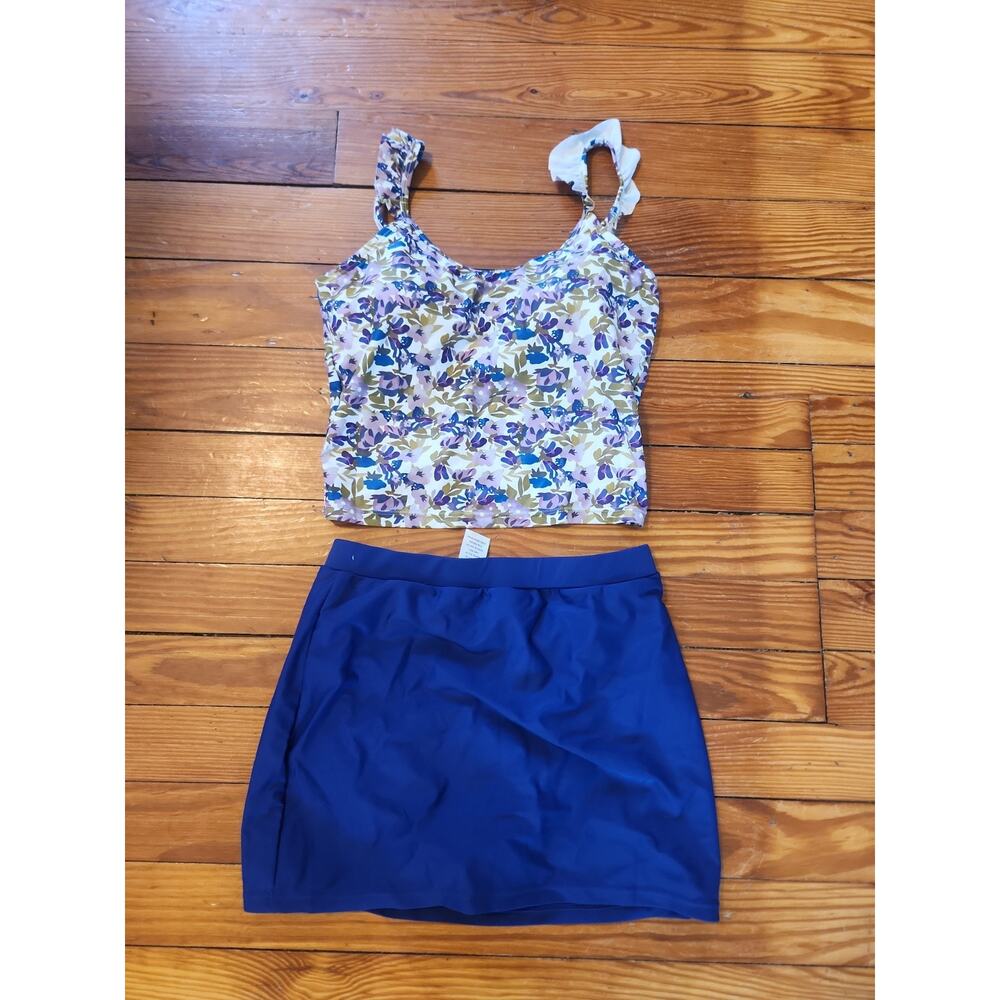 Walk The Beach Swimsuit Purple Paisley Summer Bathing Suit XS Tankini Two Piece
